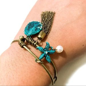 Starfish and seashell bracelet